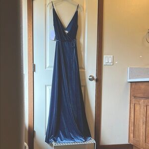 Jenny Yoo bridesmaid formal velvet wrap dress